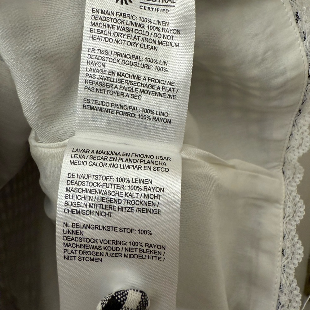 Reformation Amela Linen Top Remy Check
Gingham Black White - Picture 10 of 15
